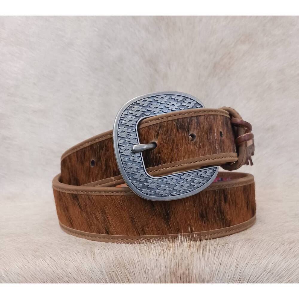 NEW RED DIRT HAT COMPANY men's natural brindle belt in brown